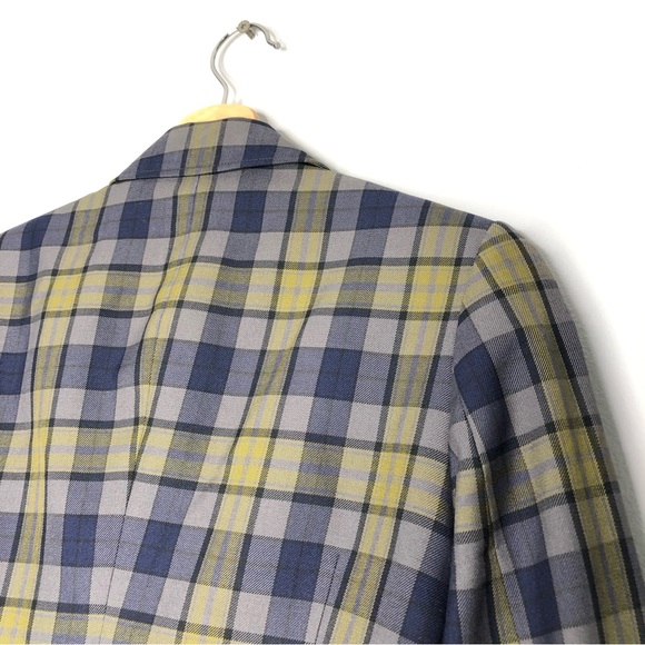 Y2K IVYCLUB Women Plaid Blazer Jacket S/XS Office Career Blazer Short preppy - Picture 5 of 8